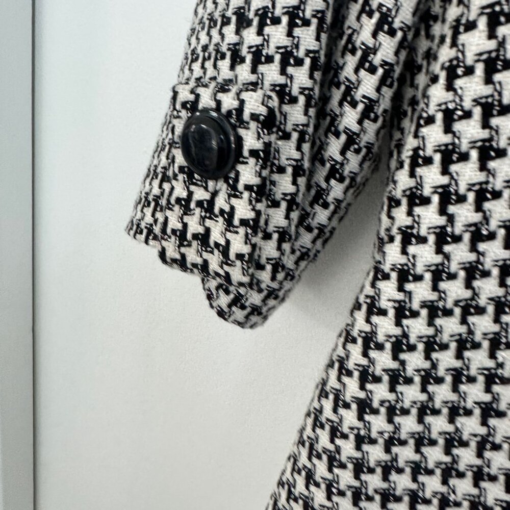 White House Black Market Houndstooth Blazer & Skirt Set | Classic Black & White - Picture 7 of 14